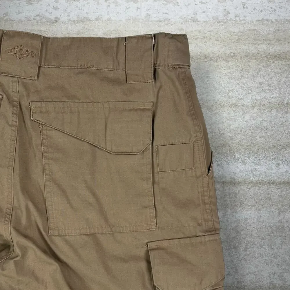Vintage 90s Tru Spec Tactical Pants 34x34 Baggy Wide Leg Tan Double Knees Cargos